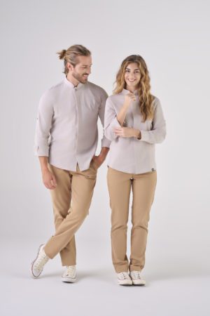 Camisa cuello mao lino