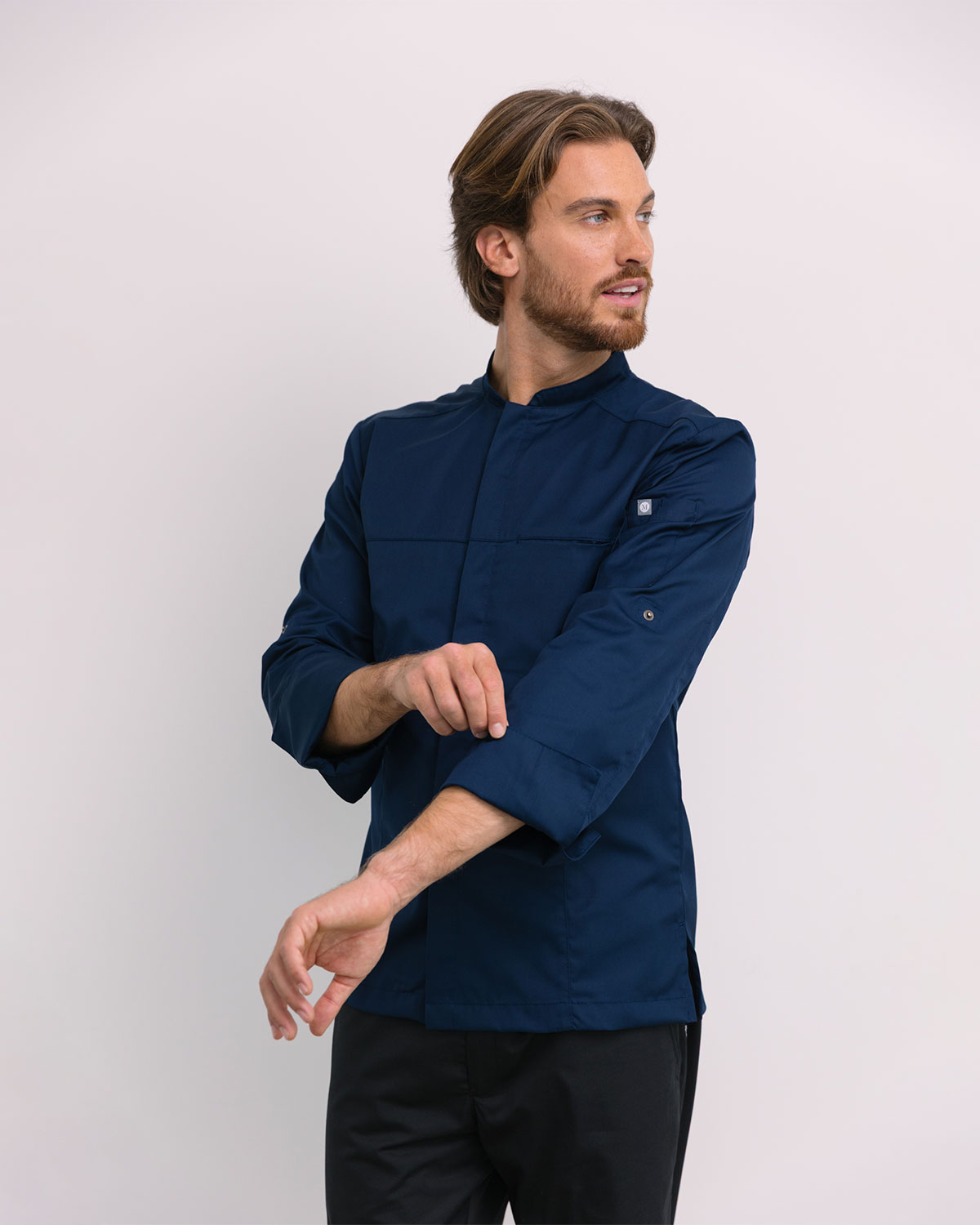 Chaqueta de cocina unisex azul marina